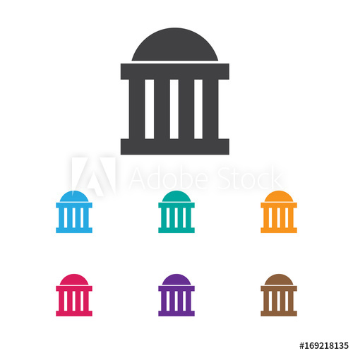 500x500 Vector Illustration Of Education Symbol On Courthouse Icon