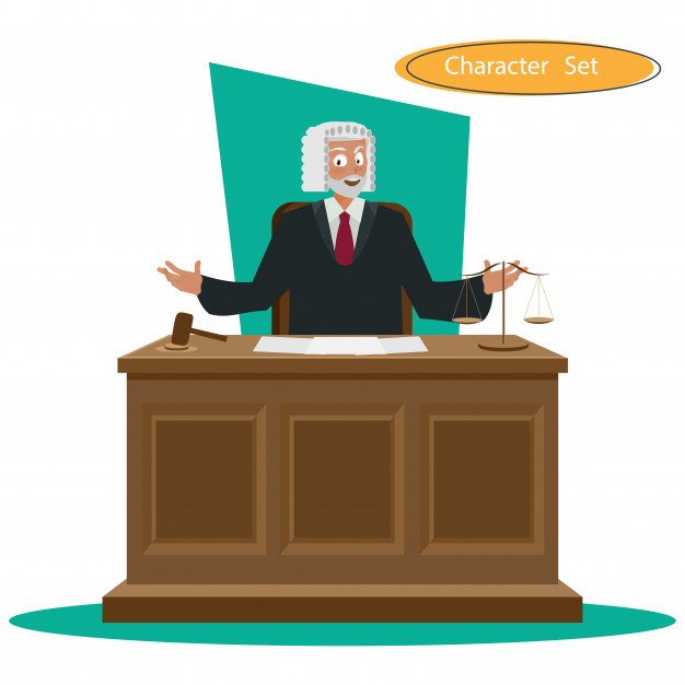 626x626 Character Design With Hammer In Courthouse Vector Premium Download