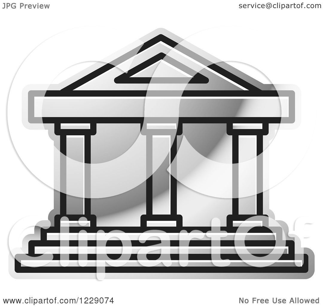1080x1024 Clipart Of A Silver Court House Building Icon Royalty Free Vector