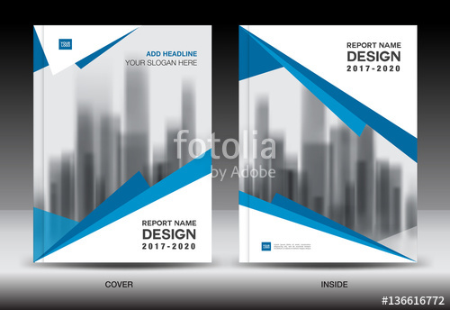 500x344 Blue Cover Design, Annual Report Template, Business Brochure Flyer