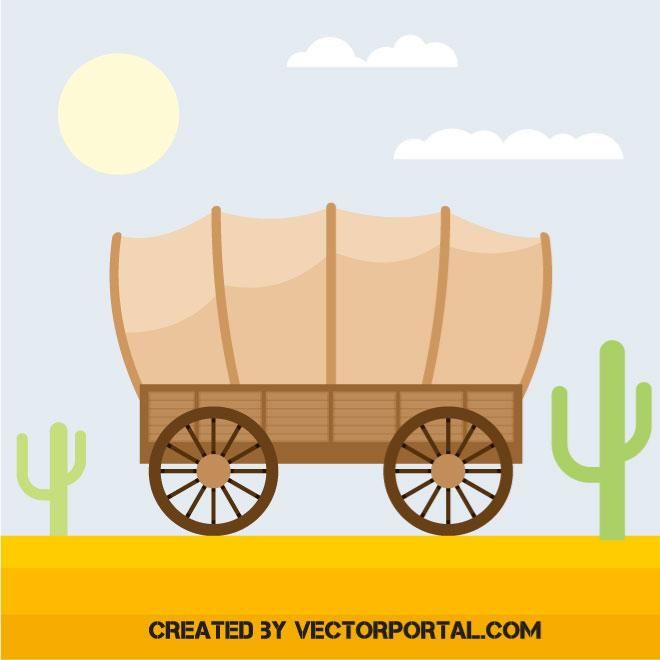 660x660 Covered Wagon Vector Image Vehicles Free Vectors