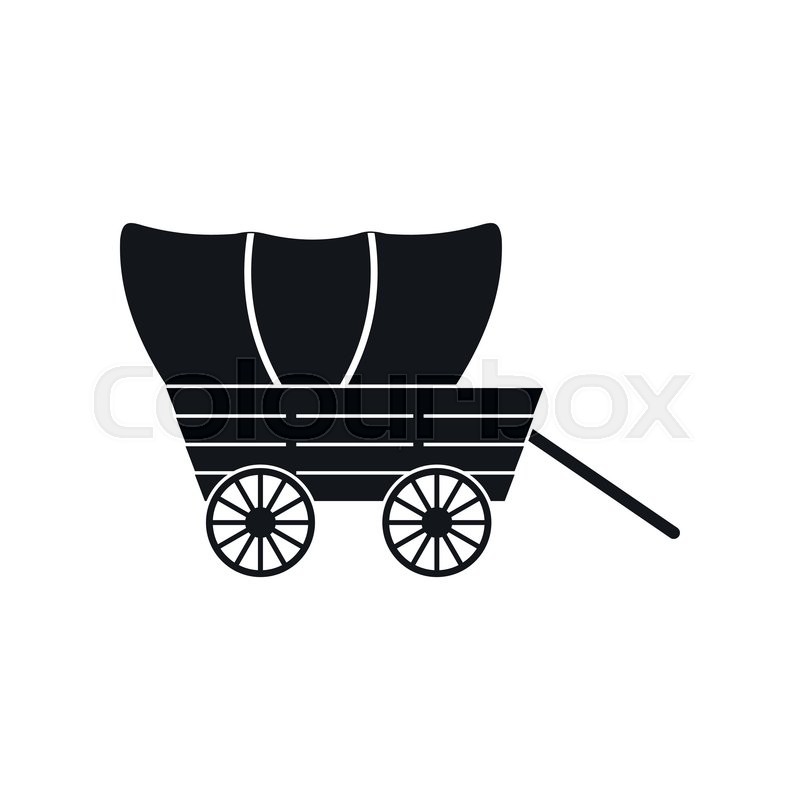 800x800 Western Covered Wagon Black Simple Icon Isolated On White