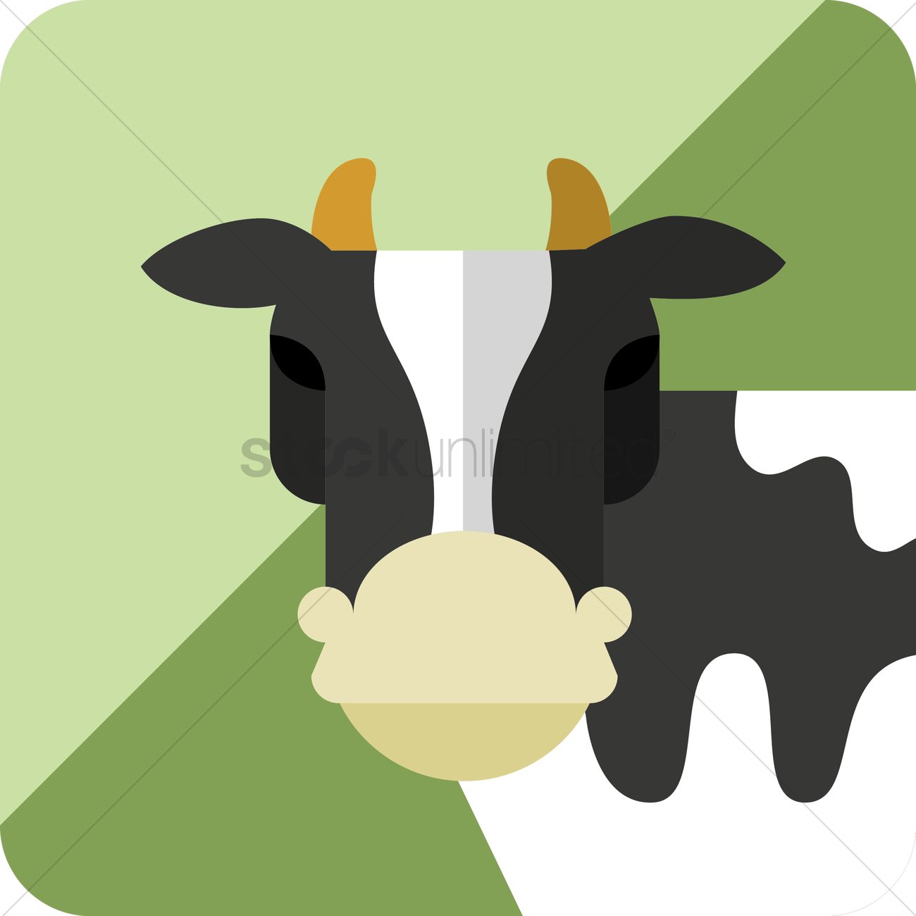 1300x1300 Cow Face Vector Image