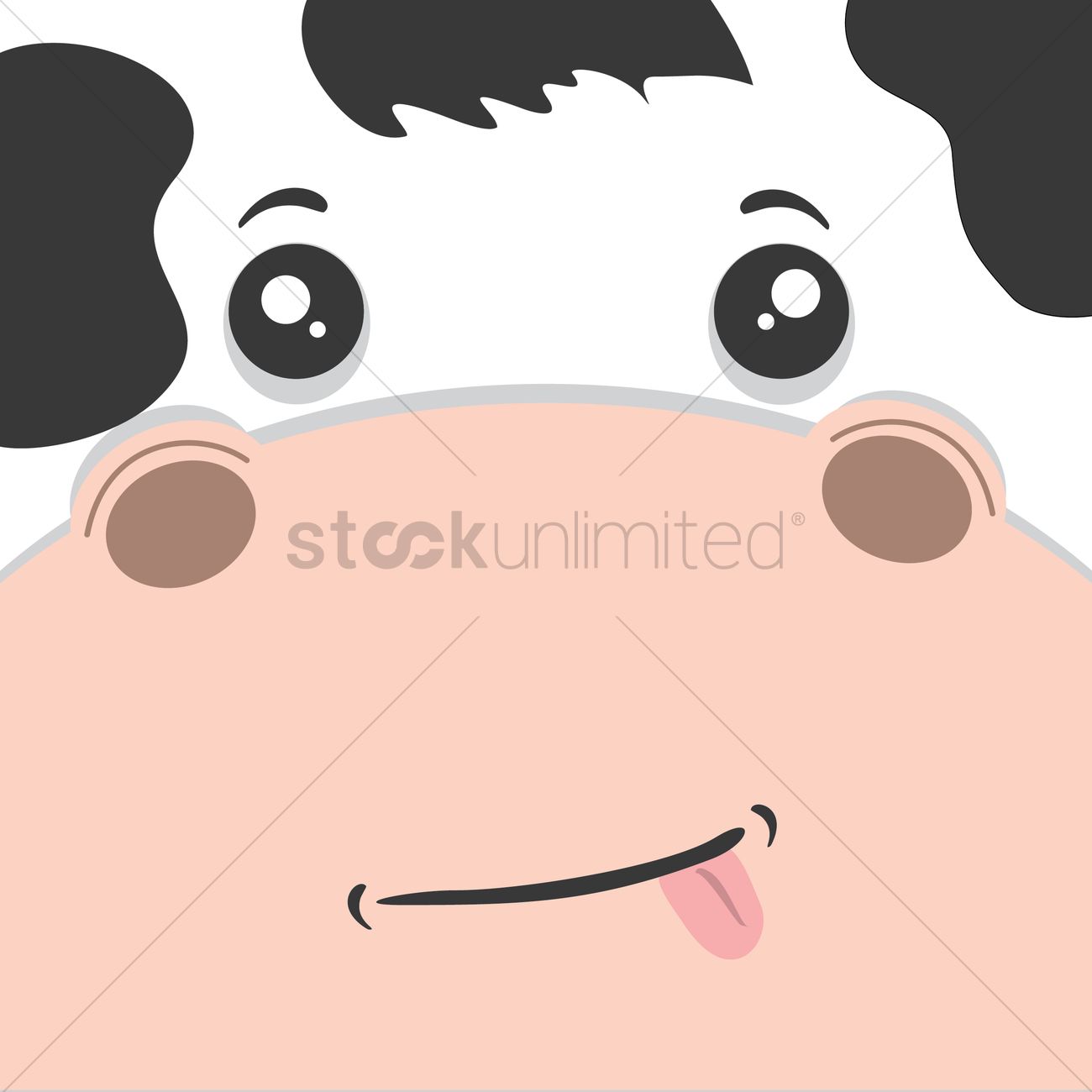 1300x1300 Cow Face Vector Image