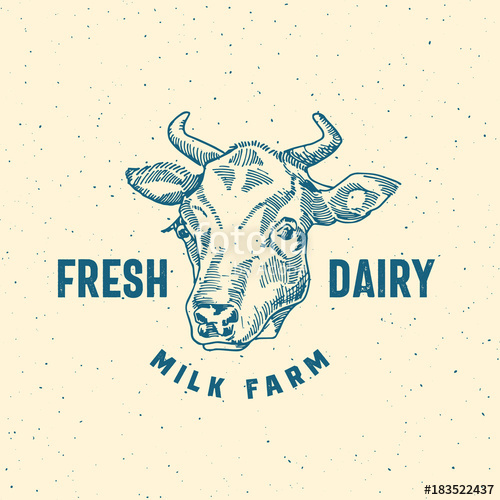 500x500 Fresh Dairy Milk Farm Abstract Vector Sign, Symbol Or Logo