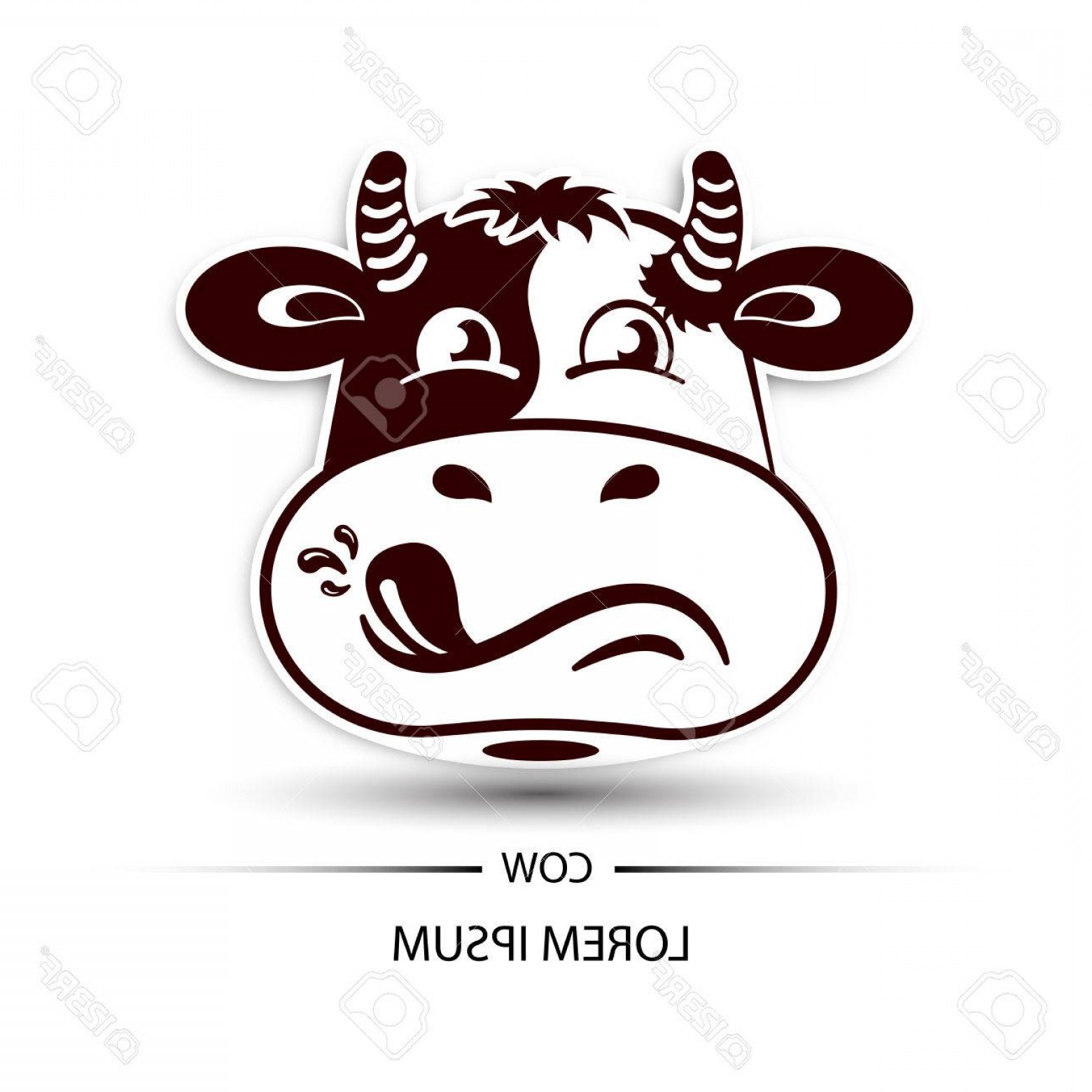 1560x1560 Photostock Vector Cow Face Touchy Logo And White Background Vector