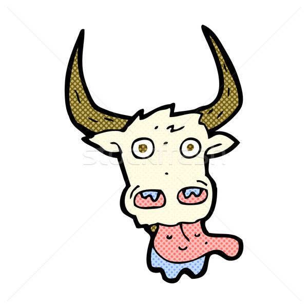 600x600 Comic Cartoon Cow Face Vector Illustration Lineartestpilot