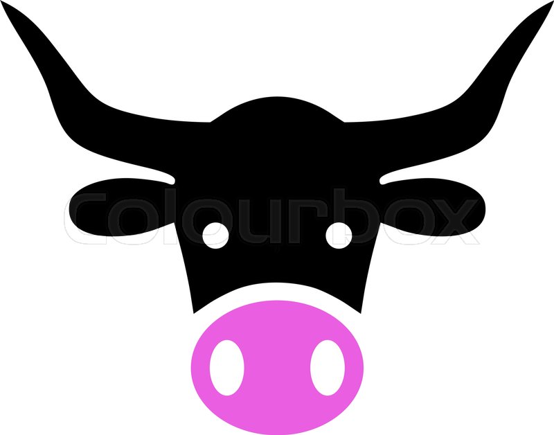 800x628 Cow Head Vector Icon. A Flat Isolated Illustration On A White