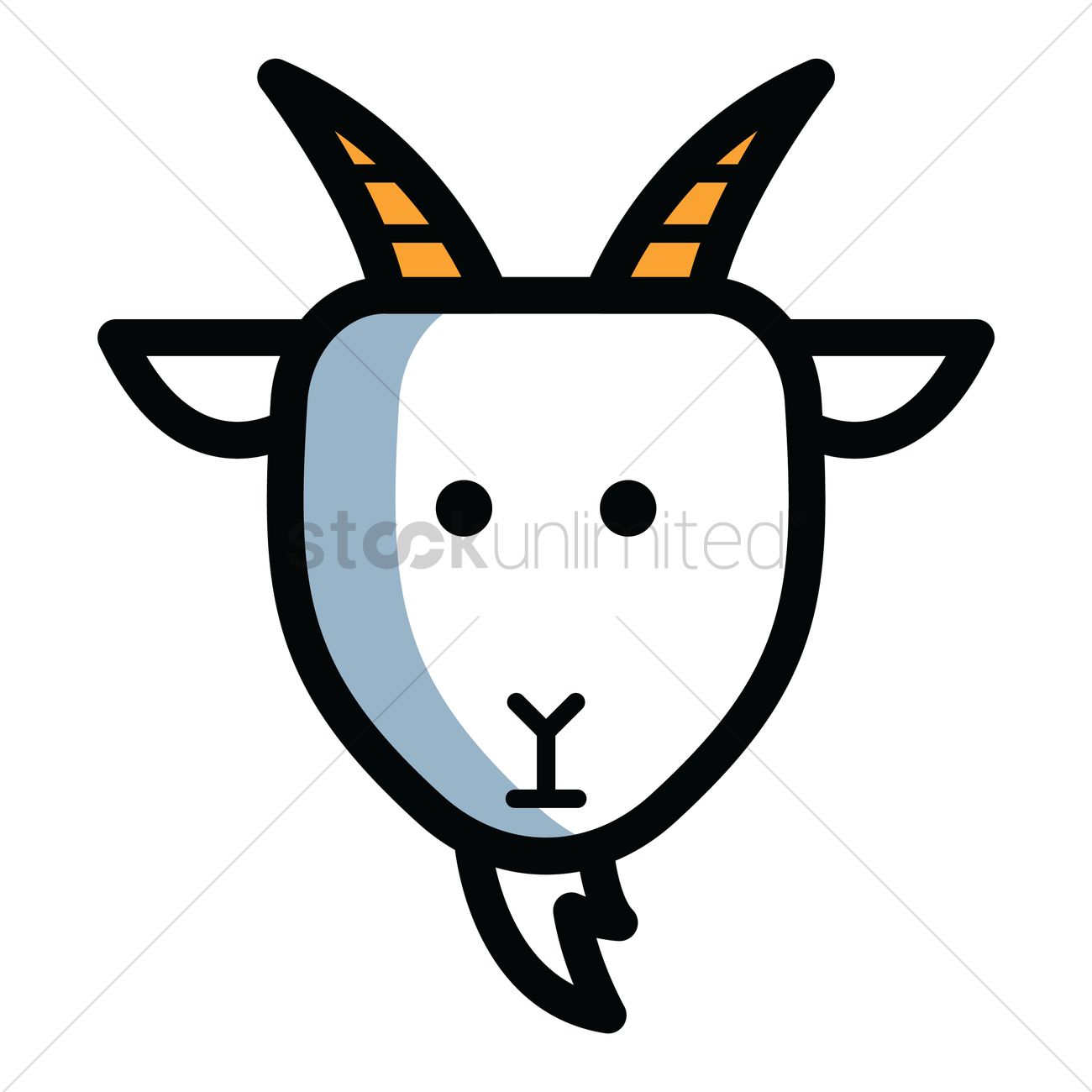 1300x1300 Cow Head Vector Image