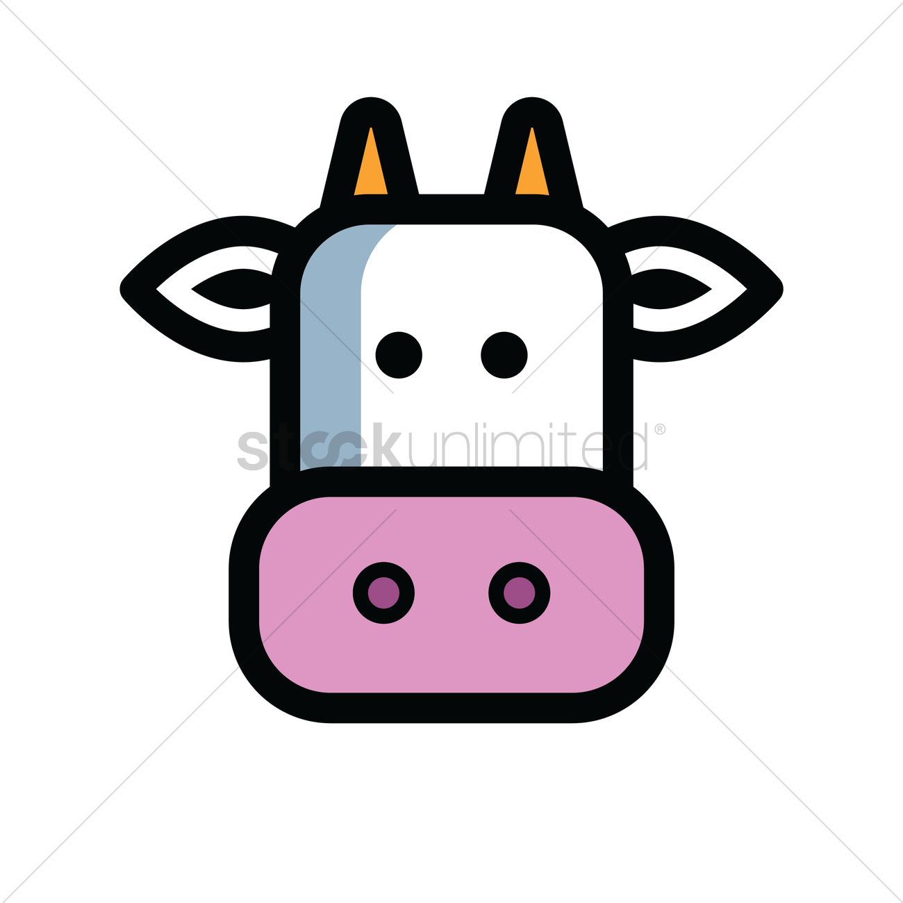 1300x1300 Cow Head Vector Image