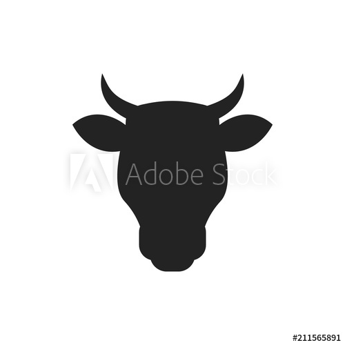500x500 Cow Head. Vector Illustration.
