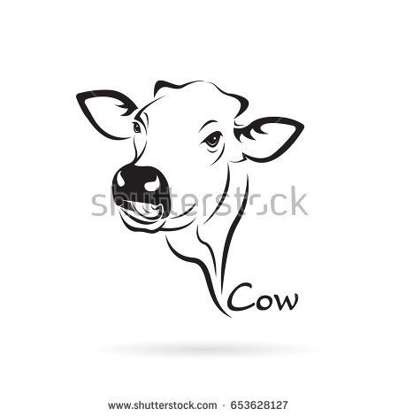450x470 Vector Of Cow Head Design On White Background. Farm Animal