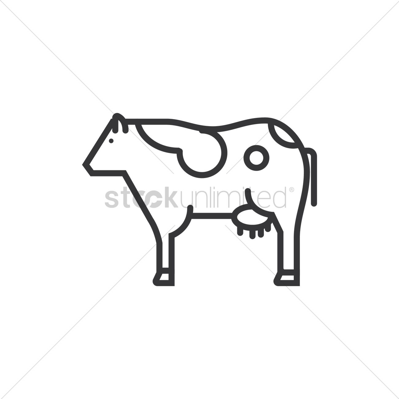 1300x1300 Cow Icon Vector Image