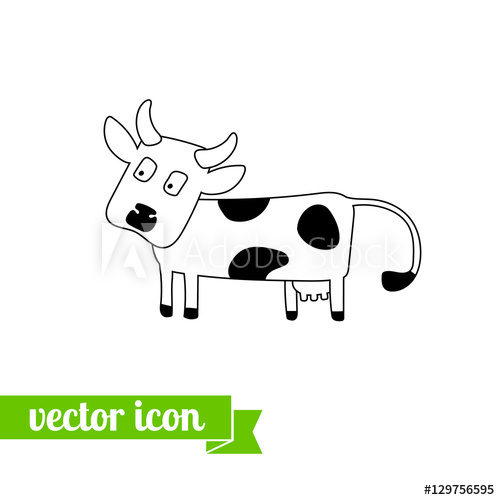 500x500 Cow Icon Vector 2