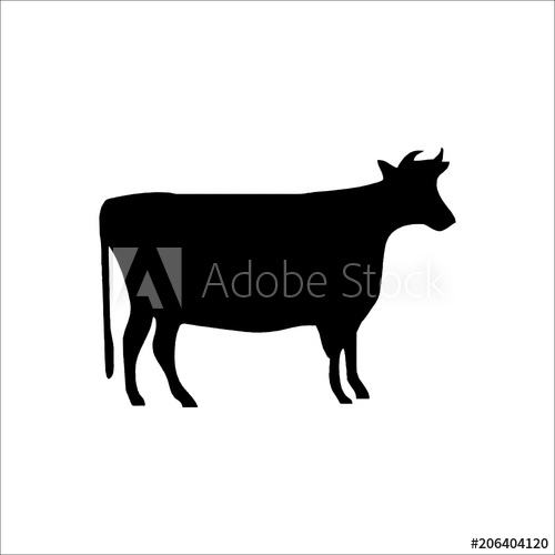 500x500 Cow Icon. Vector Illustration