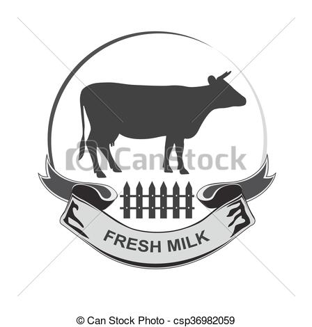448x470 Design Element Cow Fresh Milk, Icon, Vector Illustration.
