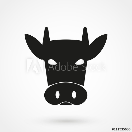 500x500 Cow Icon Vector