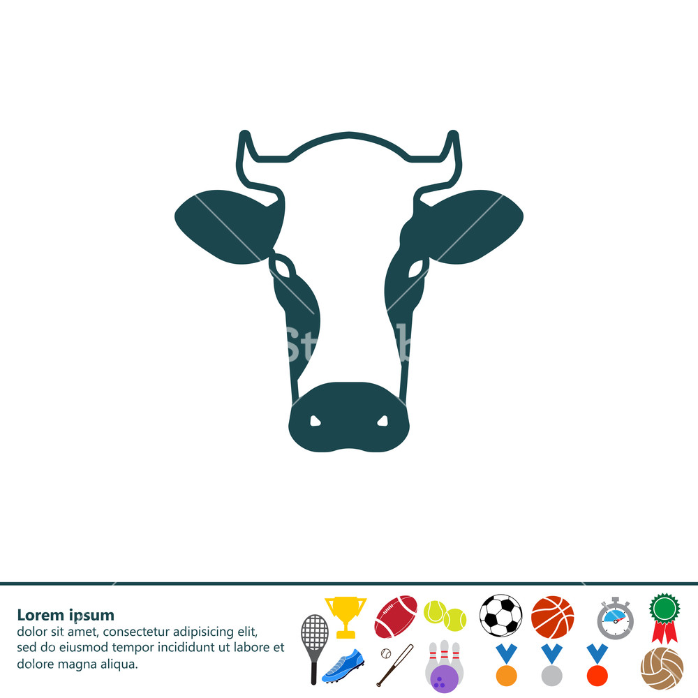 1000x1000 Cow Icon. Vector Illustration Royalty Free Stock Image
