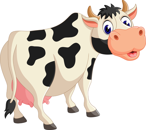 500x446 Cartoon Baby Cow Vector Illustration 05 Free Download