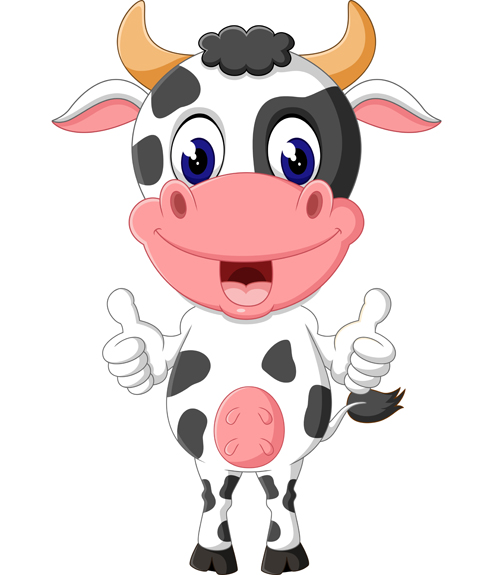 500x575 Cartoon Baby Cow Vector Illustration 08 Free Download
