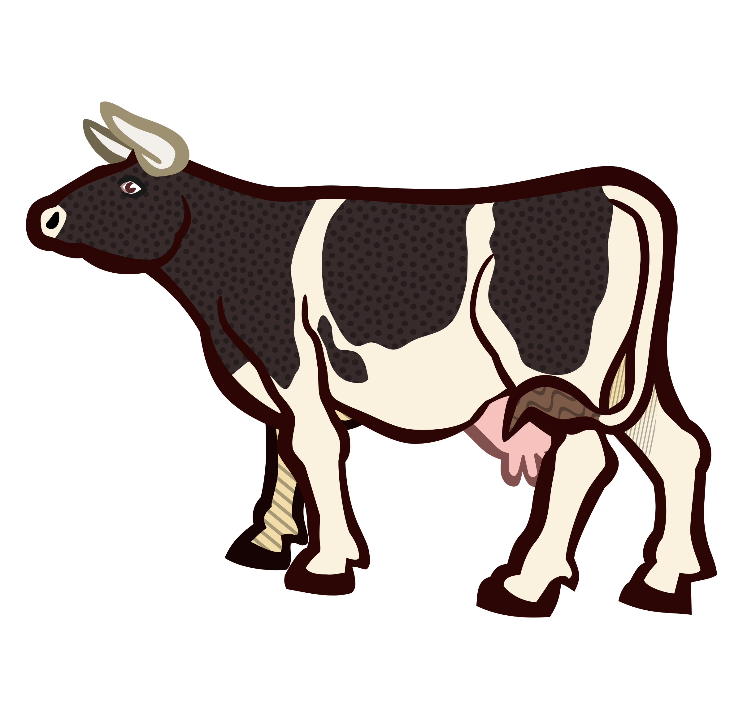 2400x2323 Cow Vector Art Image