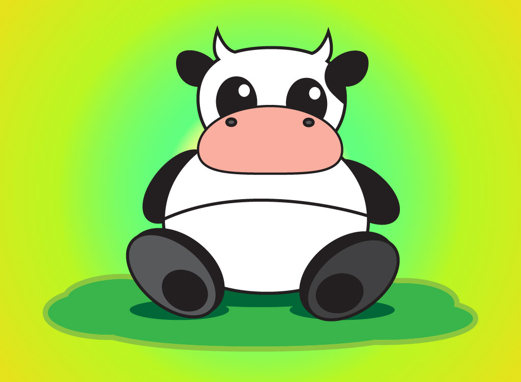 1024x750 Cute Cow Vector