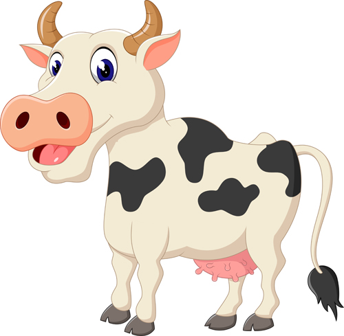 500x489 Cartoon Baby Cow Vector Illustration 01 Free Download