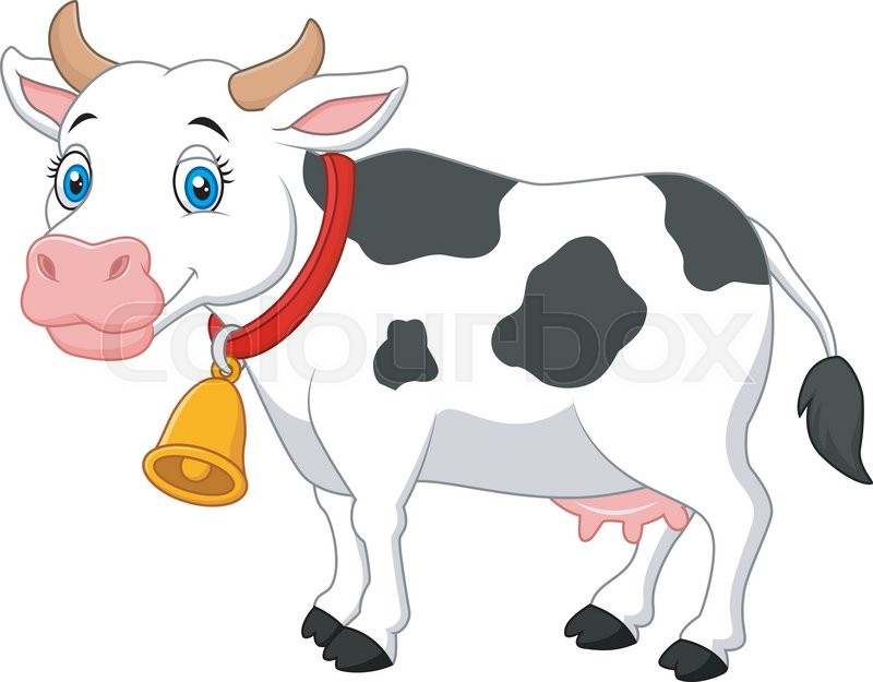 800x625 Vector Illustration Of Cartoon Happy Cartoon Cow Stock Vector