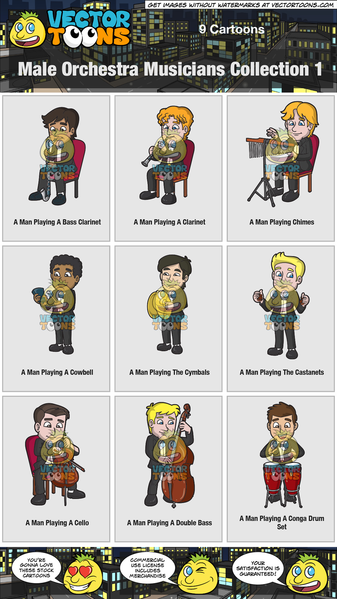 1080x1920 Male Orchestra Musicians Collection 1 Clipart By Vector Toons