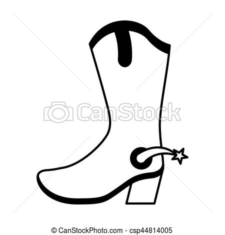 450x470 Cowboy Boot Shoe Icon Vector Illustration Design.