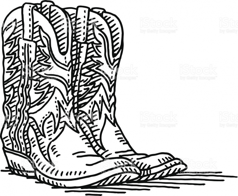 811x670 Free Printable Cowboy Boots Color