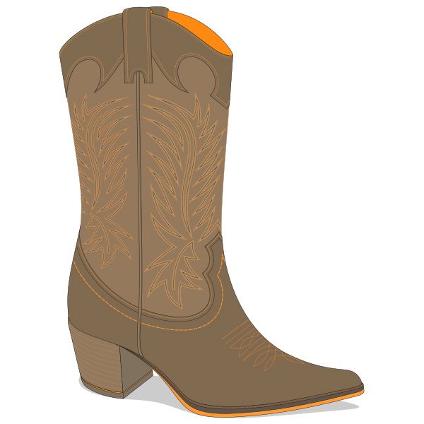 600x600 Texas Cowboy Leather Boot Vector