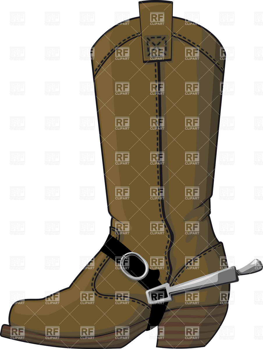 904x1200 The Old Cowboy Boots With Spurs Isolated On White Vector Image