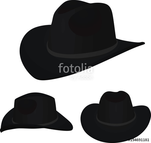 500x476 Black Cowboy Hat. Vector Illustration Stock Image And Royalty