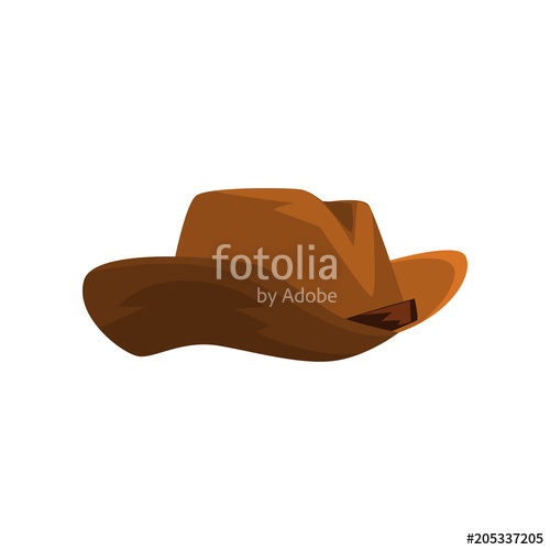 500x500 Brown Cowboy Hat Vector Illustration On A White Background Stock
