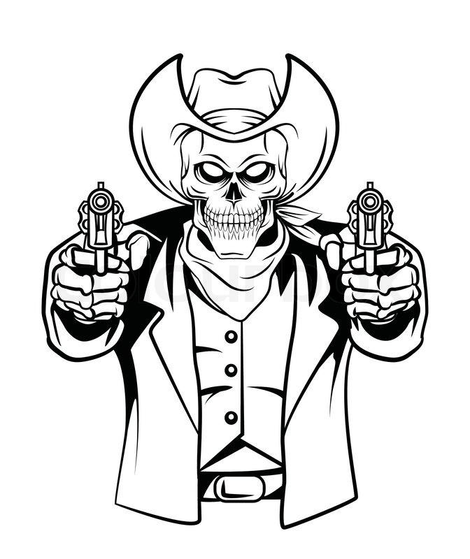 672x800 Cowboy Skull Vector Illustration Stock Vector Colourbox