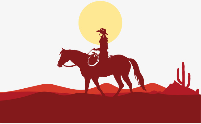 650x400 Cowboy Road Vector, Cowboy Vector, Road Vector, Silhouette Png And