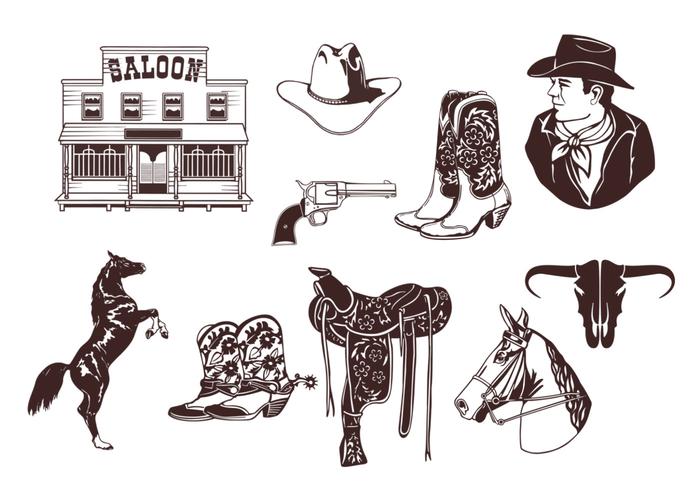 700x490 Cowboy Vector Pack