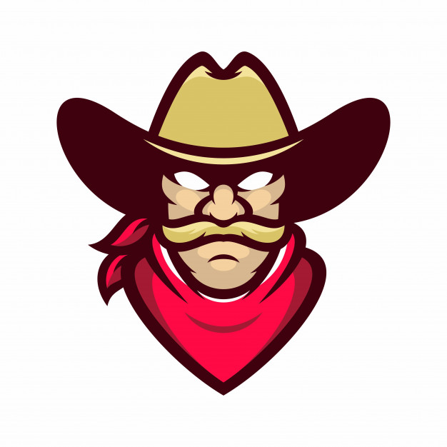 626x626 Cowboy Vector Logo Icon Illustration Vector Premium Download