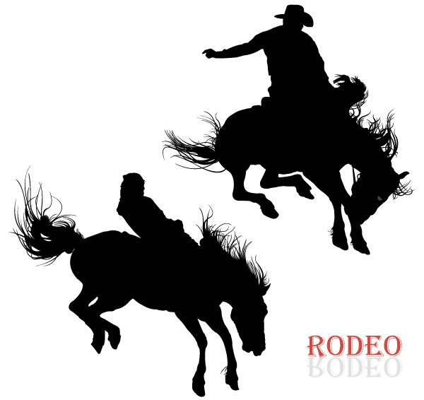 600x566 Free Cowboy Riding Horse In Rodeo Vector Art Psd Files, Vectors