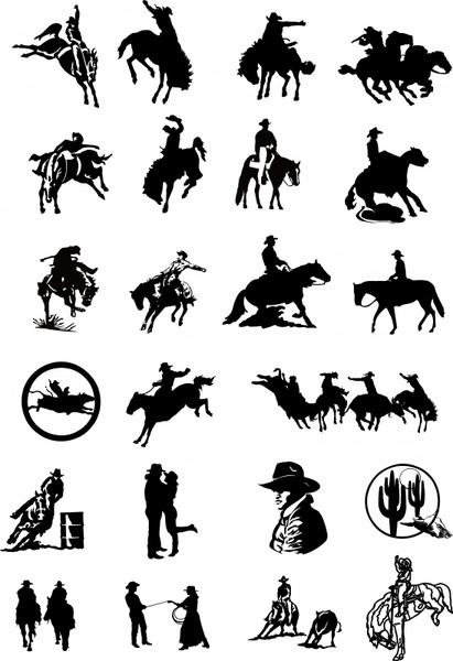 411x600 Black And White Painting Cowboy Vector Free Vector In Adobe