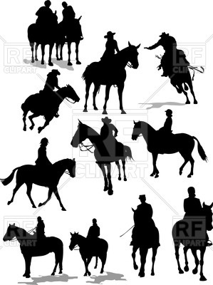 299x400 Horse Riders Silhouettes