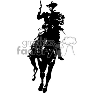300x300 Royalty Free Frederic Remington Black White Vector Art Cowboy On