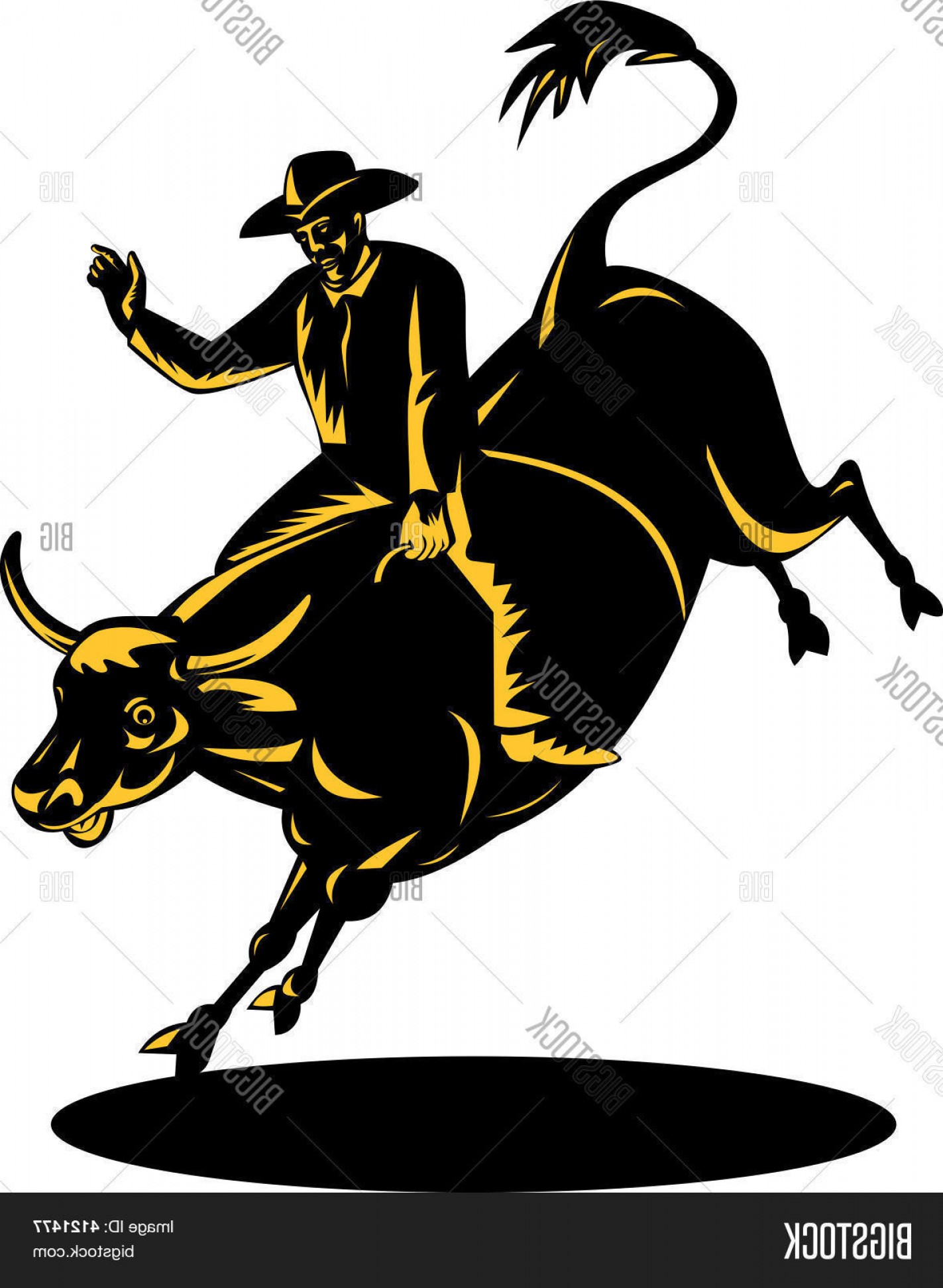 1423x1944 Bull Rider Silhouette Vector Art Rongholland