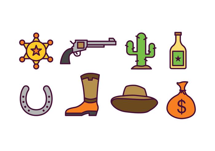 700x490 Cowboy Icon Set