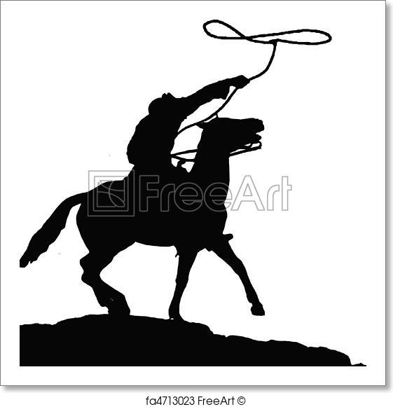 561x581 Free Art Print Of Cowboy Vector Silhouettes Freeart Fa4713023
