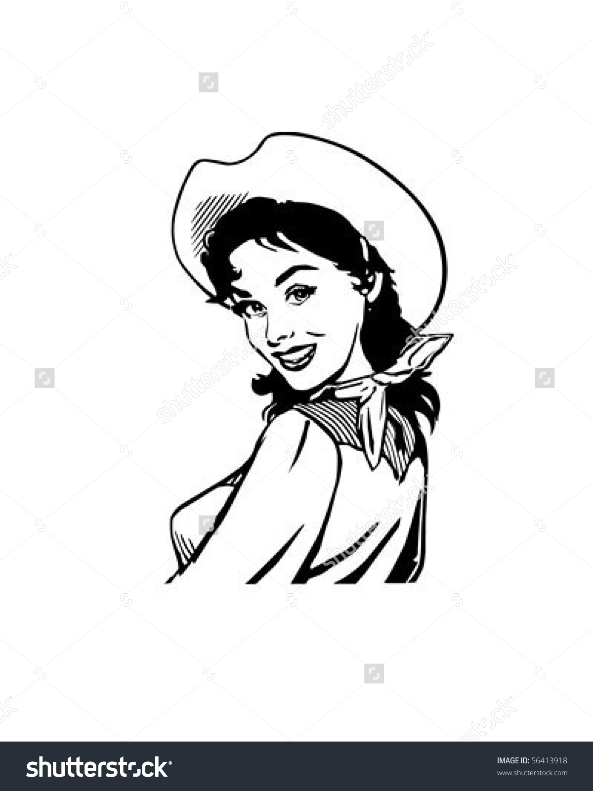 1200x1600 Cowgirl Vector