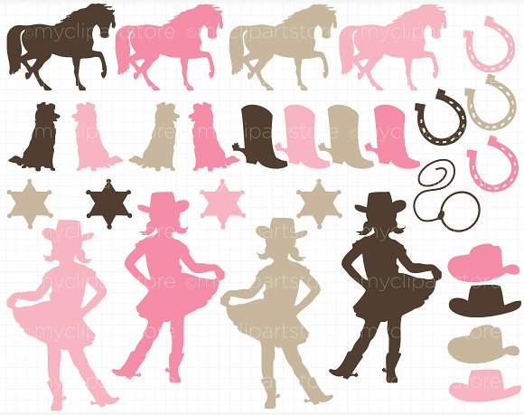 580x459 Cowgirl Clipart Vector ~ Frames ~ Illustrations ~ Hd Images