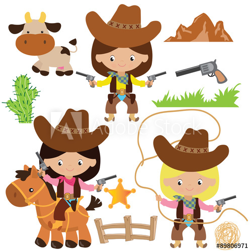 499x500 Cowgirl Vector Illustration