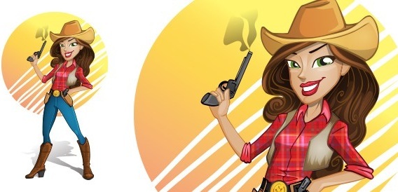568x274 Free Cowgirl Vector Free Vector Download (6 Free Vector) For